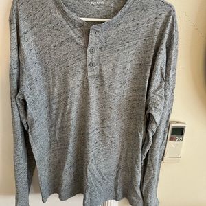 Mens long sleeve button detailed grey shirt